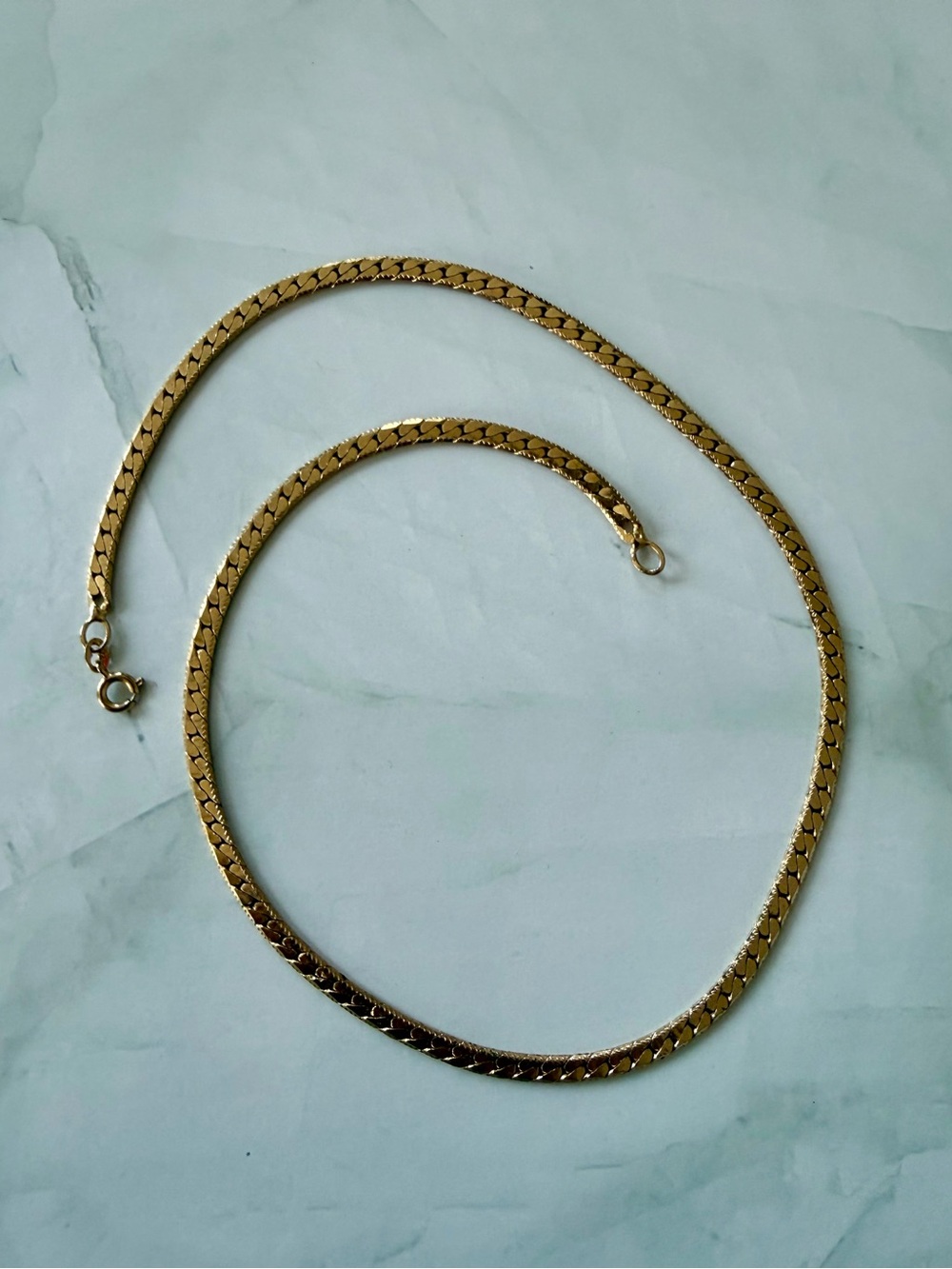 Vintage 14k GP 18” Herringbone Necklace
